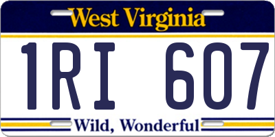 WV license plate 1RI607