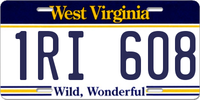 WV license plate 1RI608