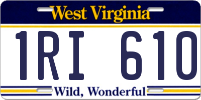 WV license plate 1RI610