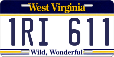 WV license plate 1RI611