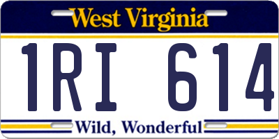 WV license plate 1RI614