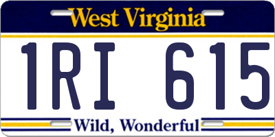 WV license plate 1RI615