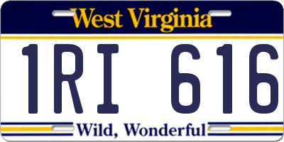 WV license plate 1RI616