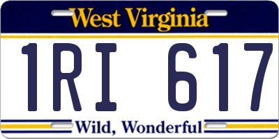 WV license plate 1RI617