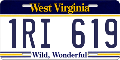 WV license plate 1RI619
