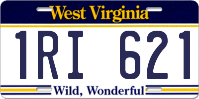 WV license plate 1RI621