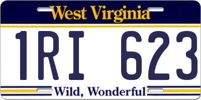 WV license plate 1RI623
