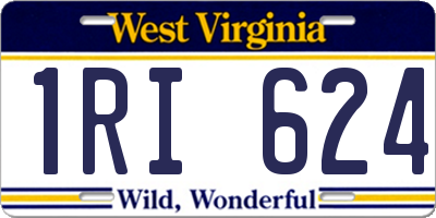 WV license plate 1RI624