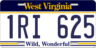 WV license plate 1RI625