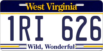 WV license plate 1RI626