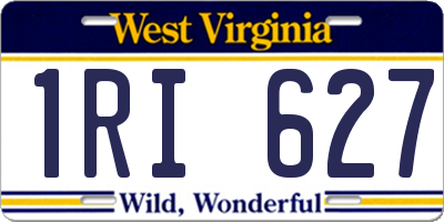 WV license plate 1RI627