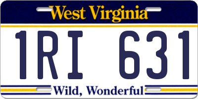WV license plate 1RI631