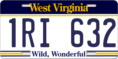 WV license plate 1RI632