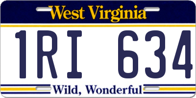 WV license plate 1RI634