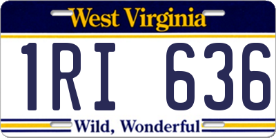 WV license plate 1RI636