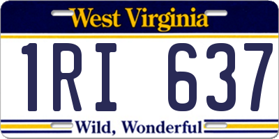 WV license plate 1RI637