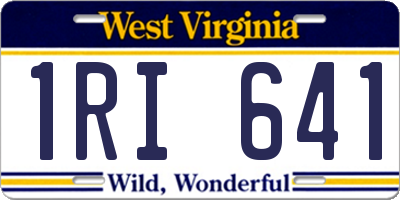 WV license plate 1RI641
