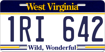 WV license plate 1RI642