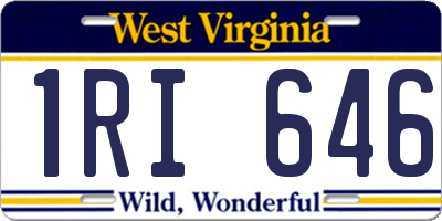 WV license plate 1RI646