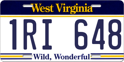 WV license plate 1RI648