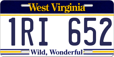 WV license plate 1RI652