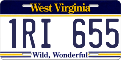 WV license plate 1RI655