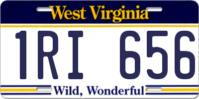 WV license plate 1RI656