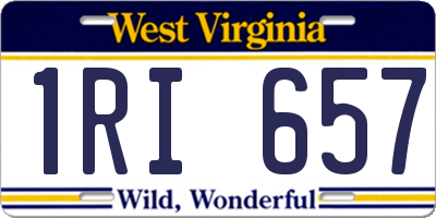 WV license plate 1RI657