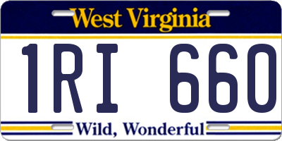 WV license plate 1RI660