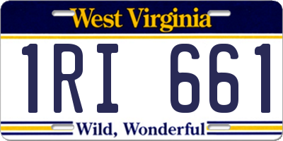 WV license plate 1RI661