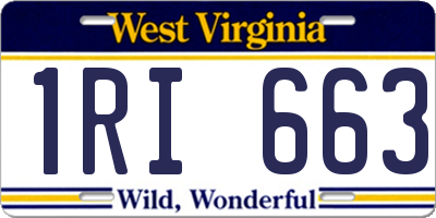 WV license plate 1RI663
