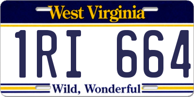 WV license plate 1RI664