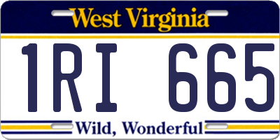 WV license plate 1RI665