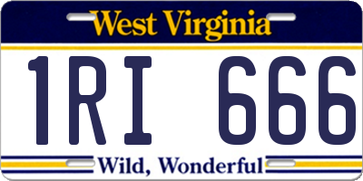 WV license plate 1RI666