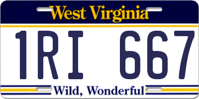 WV license plate 1RI667