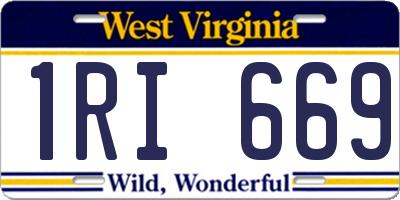 WV license plate 1RI669