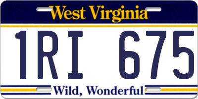 WV license plate 1RI675