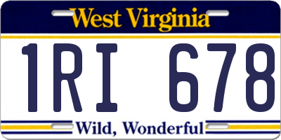 WV license plate 1RI678