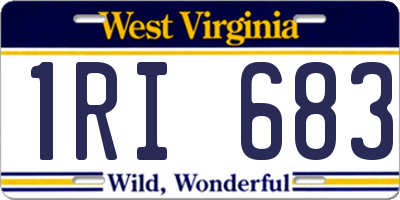 WV license plate 1RI683