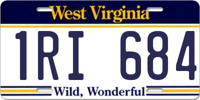 WV license plate 1RI684