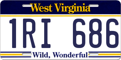 WV license plate 1RI686