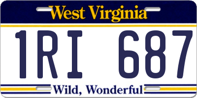 WV license plate 1RI687