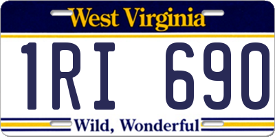 WV license plate 1RI690