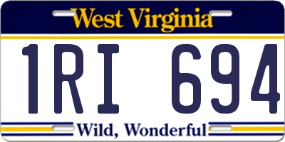 WV license plate 1RI694