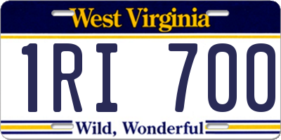 WV license plate 1RI700