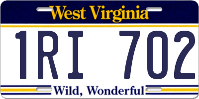 WV license plate 1RI702