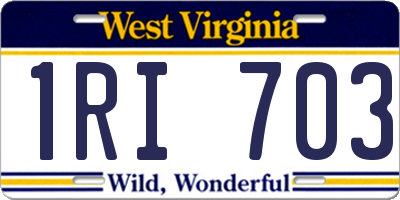 WV license plate 1RI703