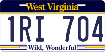 WV license plate 1RI704