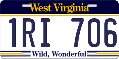 WV license plate 1RI706