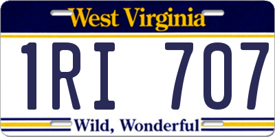 WV license plate 1RI707